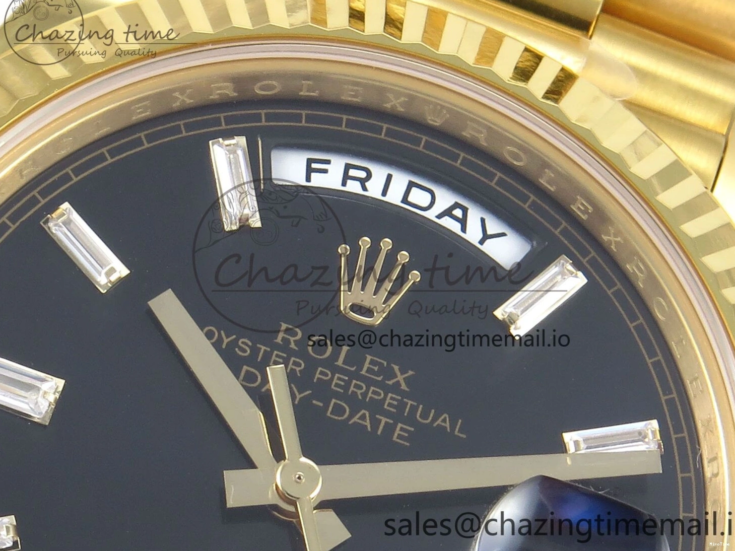 MiroTime 0320 Packable Day Date 40 YG 228238 THBF 1:1 Best Edition Black Crystal Dial on President Bracelet VR3255 V3 (Gain Weight) 378